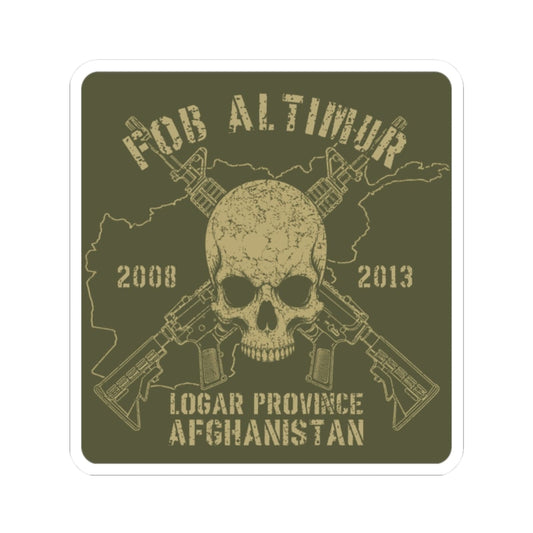 K-Factor Supply Co FOB Altimur - Skull & Carbines Sticker 2" × 2"