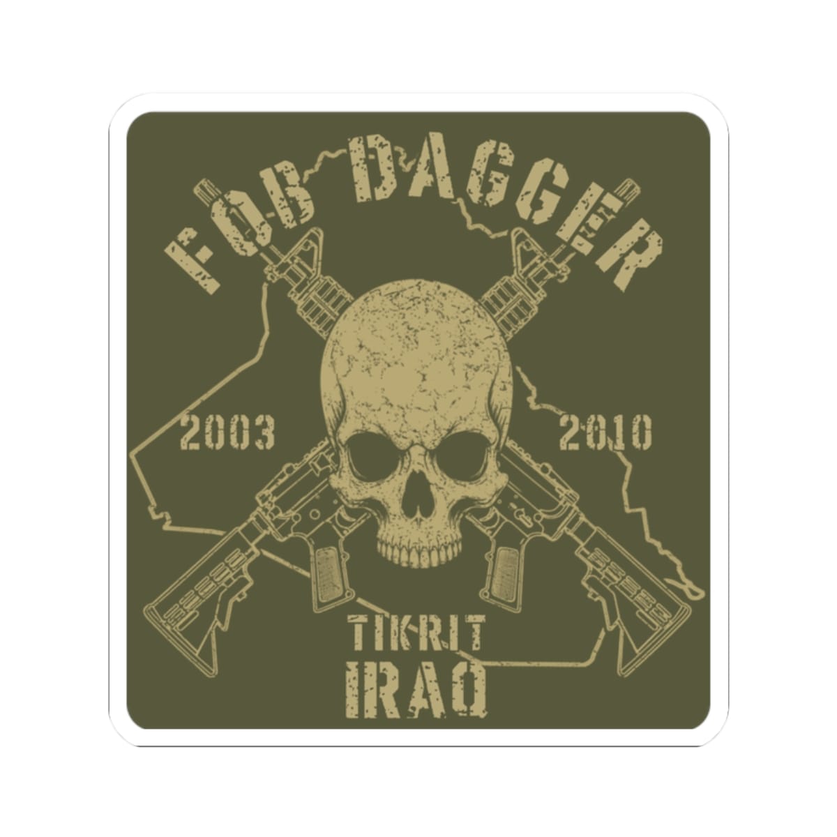 K-Factor Supply Co FOB Dagger - Skulls & Carbines Sticker 2" × 2"
