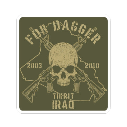K-Factor Supply Co FOB Dagger - Skulls & Carbines Sticker 2" × 2"