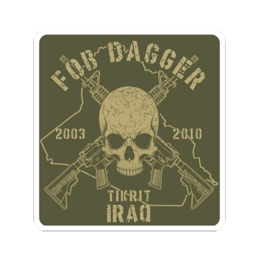 K-Factor Supply Co FOB Dagger - Skulls & Carbines Sticker 2" × 2"
