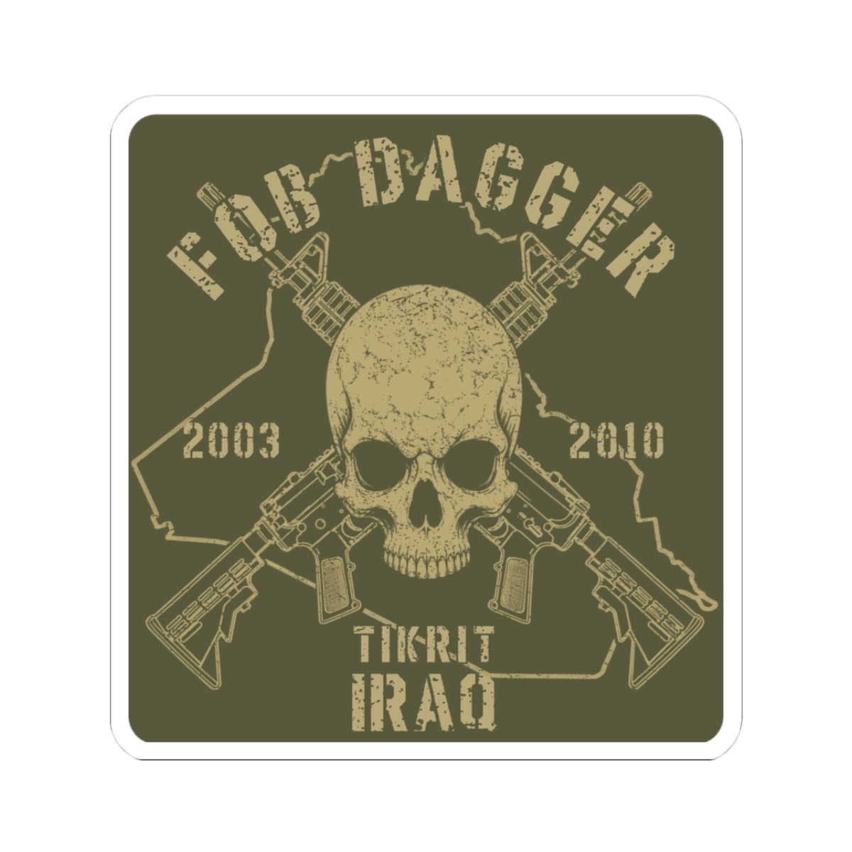 K-Factor Supply Co FOB Dagger - Skulls & Carbines Sticker 3" × 3"