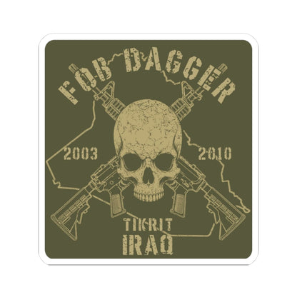 K-Factor Supply Co FOB Dagger - Skulls & Carbines Sticker 3" × 3"