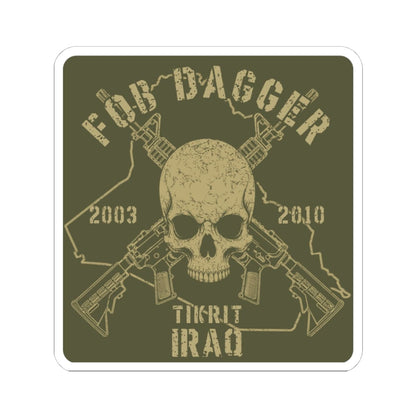 K-Factor Supply Co FOB Dagger - Skulls & Carbines Sticker 4" × 4"
