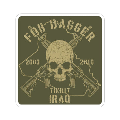 K-Factor Supply Co FOB Dagger - Skulls & Carbines Sticker 6" × 6"