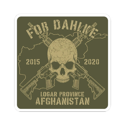 K-Factor Supply Co FOB Dahlke - Skulls & Carbines Sticker 3" × 3" / White