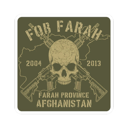 K-Factor Supply Co FOB Farah - Skulls & Carbines Sticker 2" × 2" / White