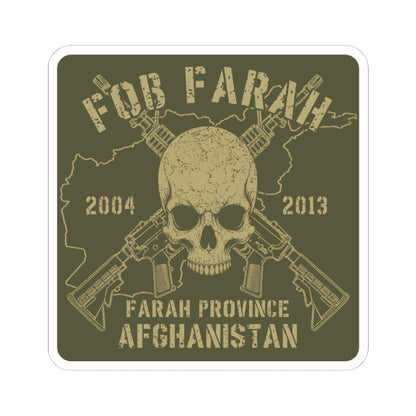 K-Factor Supply Co FOB Farah - Skulls & Carbines Sticker 6" × 6" / White