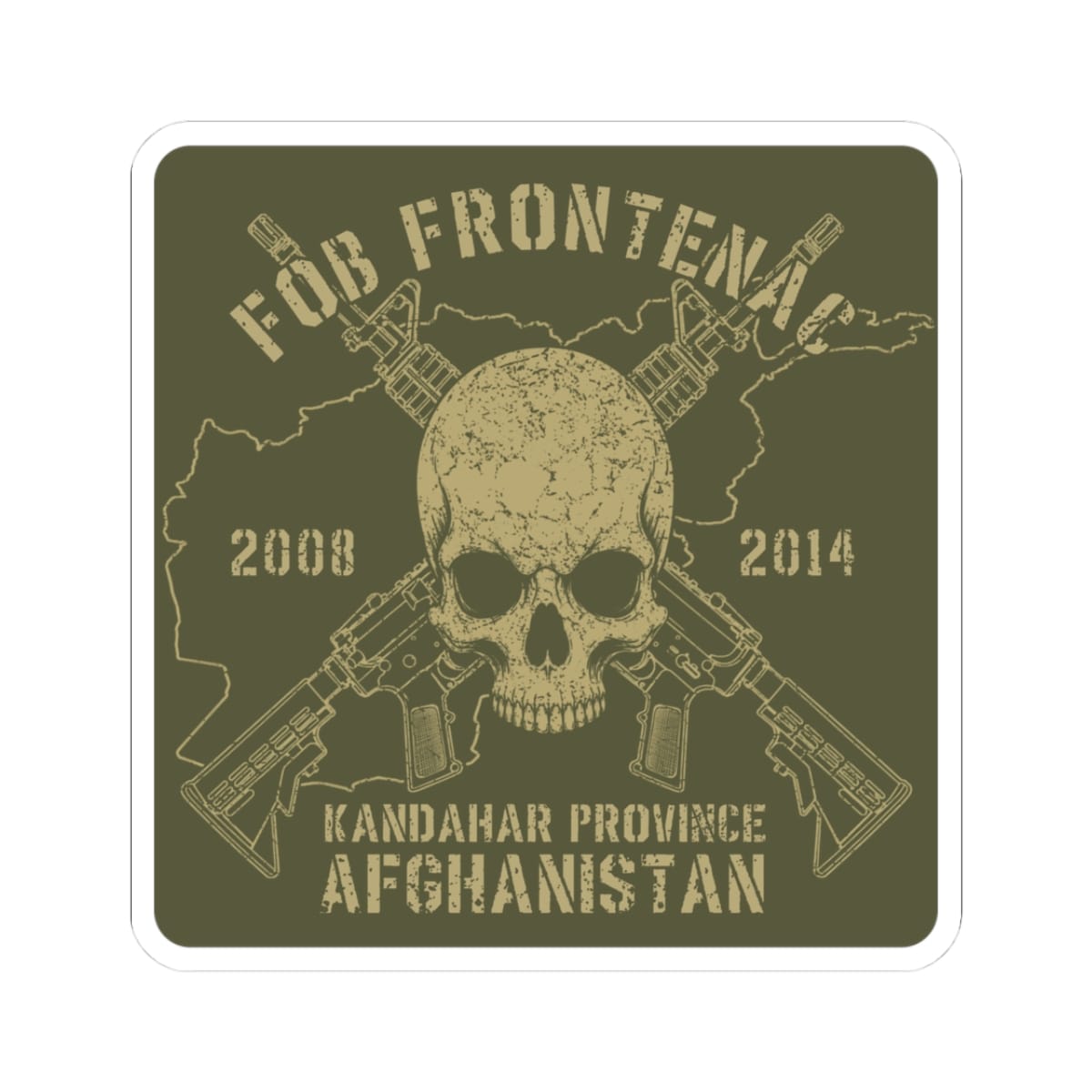 K-Factor Supply Co FOB Frontenac - Skull & Carbines Sticker 3" × 3"