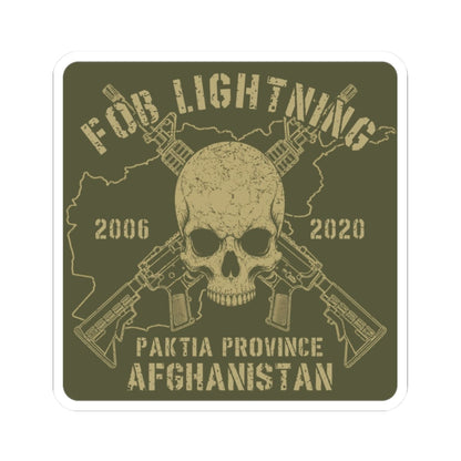 K-Factor Supply Co FOB Lightning - Skulls & Carbines Sticker 2" × 2" / White