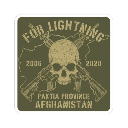 K-Factor Supply Co FOB Lightning - Skulls & Carbines Sticker 6" × 6" / White