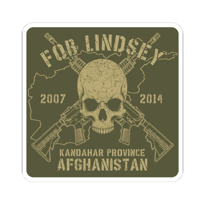K-Factor Supply Co FOB Lindsey - Skull & Carbines Sticker 4" × 4"