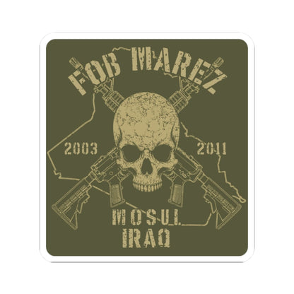 K-Factor Supply Co FOB Marez - Skull & Carbines Sticker 2" × 2"