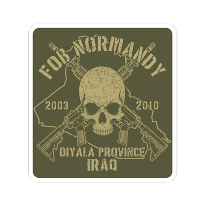 K-Factor Supply Co FOB Normandy - Skull & Carbines Sticker 3" × 3"