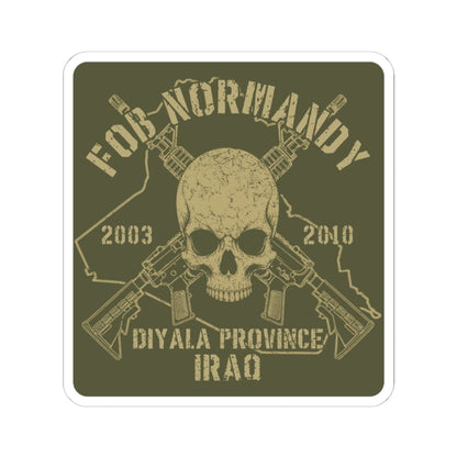 K-Factor Supply Co FOB Normandy - Skull & Carbines Sticker 4" × 4"