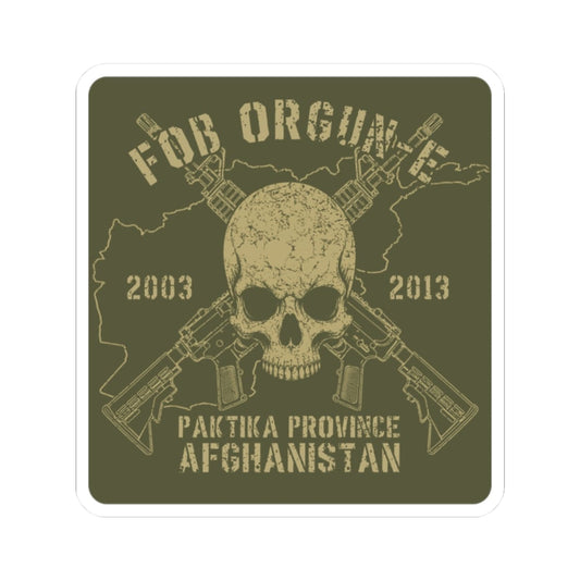 K-Factor Supply Co FOB Orgun-E - Skull & Carbines Sticker 2" × 2"
