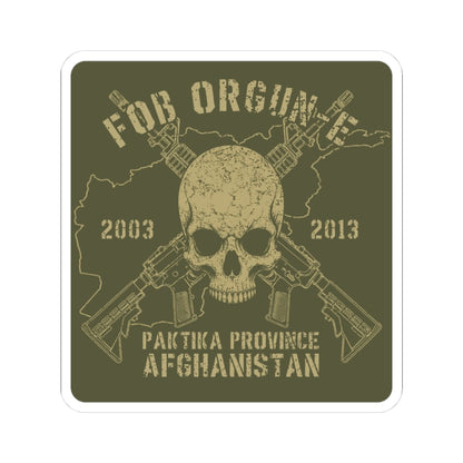 K-Factor Supply Co FOB Orgun-E - Skull & Carbines Sticker 3" × 3"