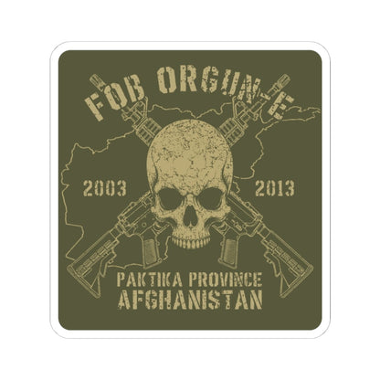 K-Factor Supply Co FOB Orgun-E - Skull & Carbines Sticker 4" × 4"