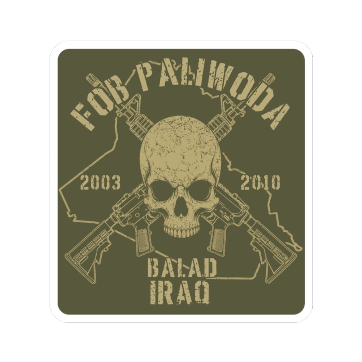 K-Factor Supply Co FOB Paliwoda - Skull & Carbines Sticker 2" × 2"
