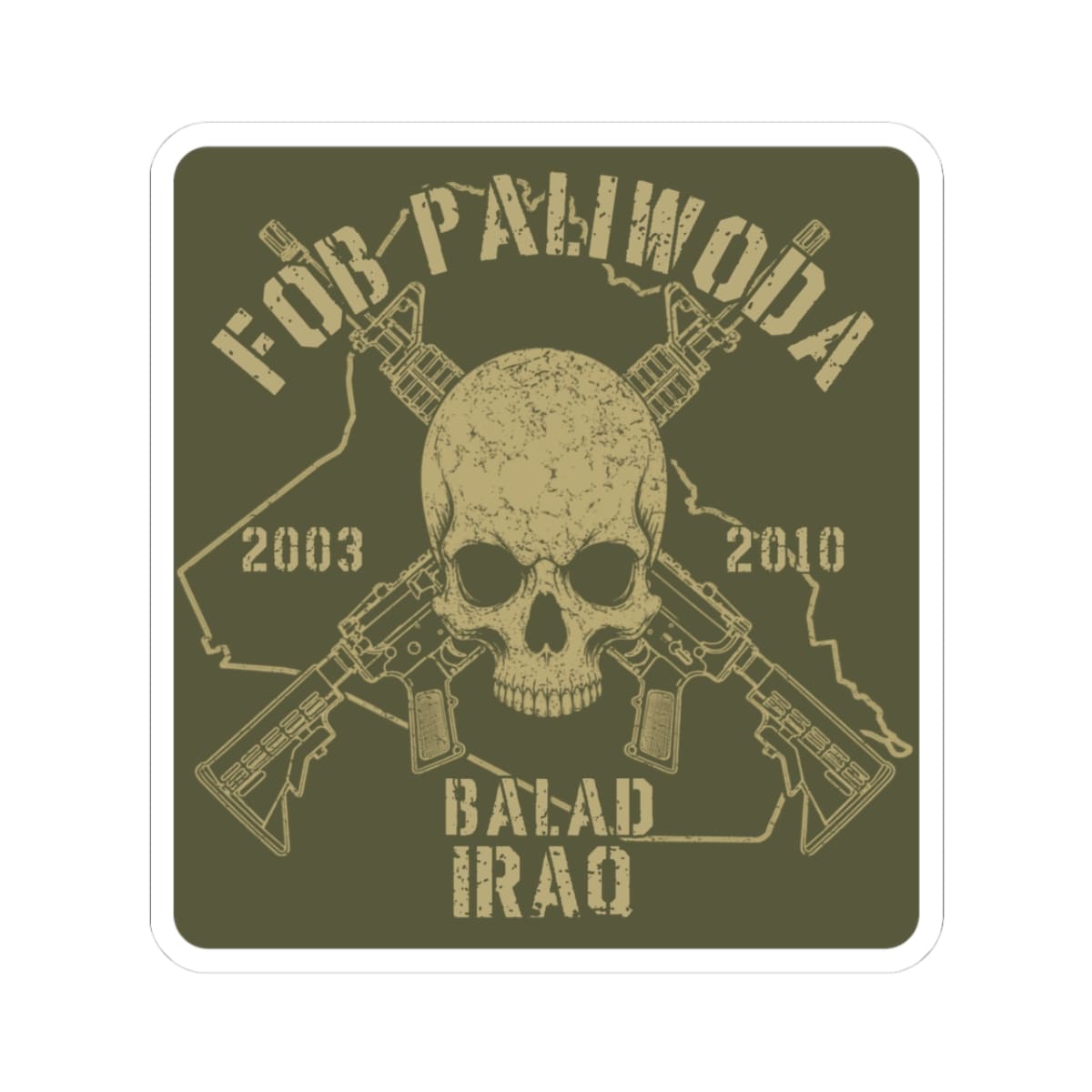 K-Factor Supply Co FOB Paliwoda - Skull & Carbines Sticker 3" × 3"