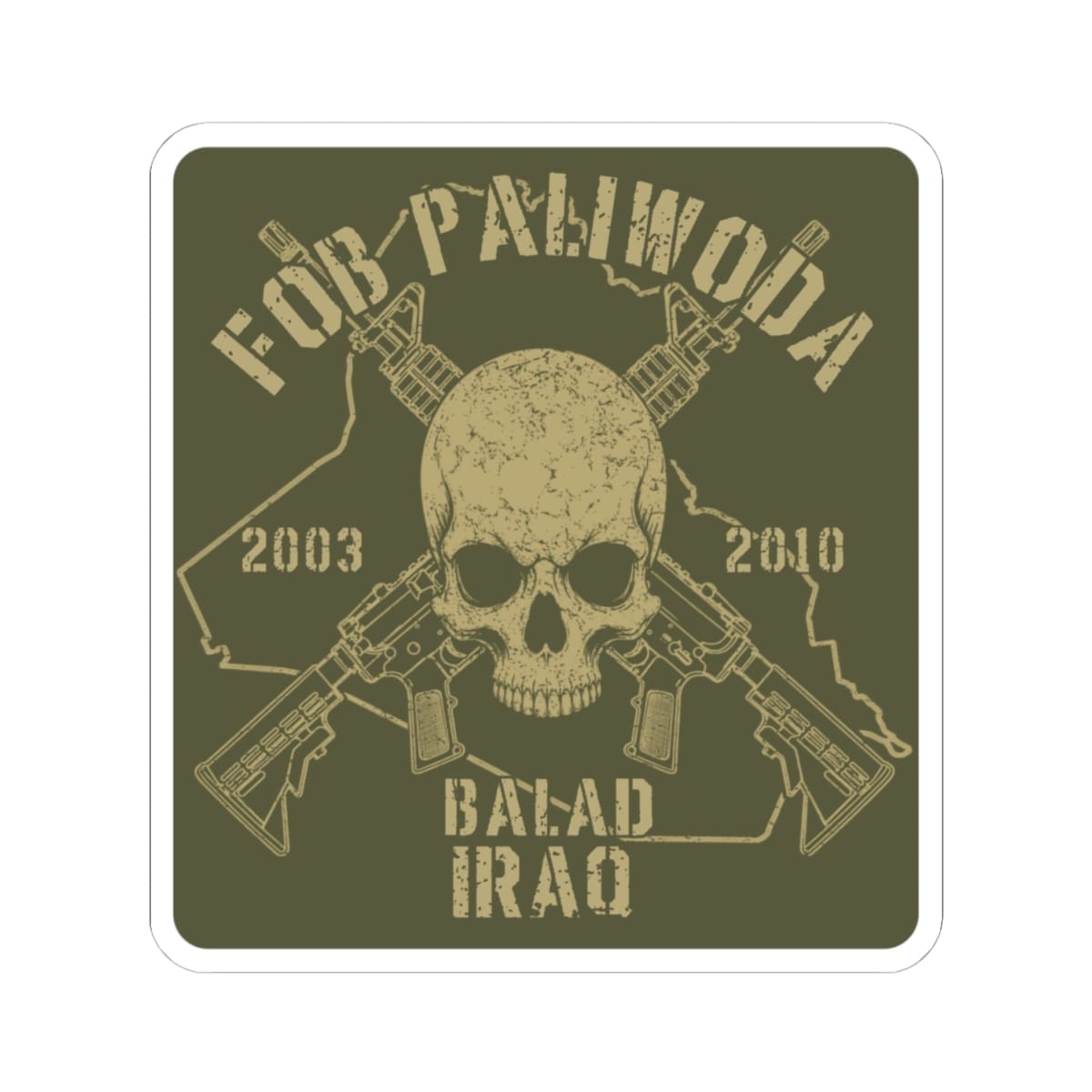 K-Factor Supply Co FOB Paliwoda - Skull & Carbines Sticker 4" × 4"