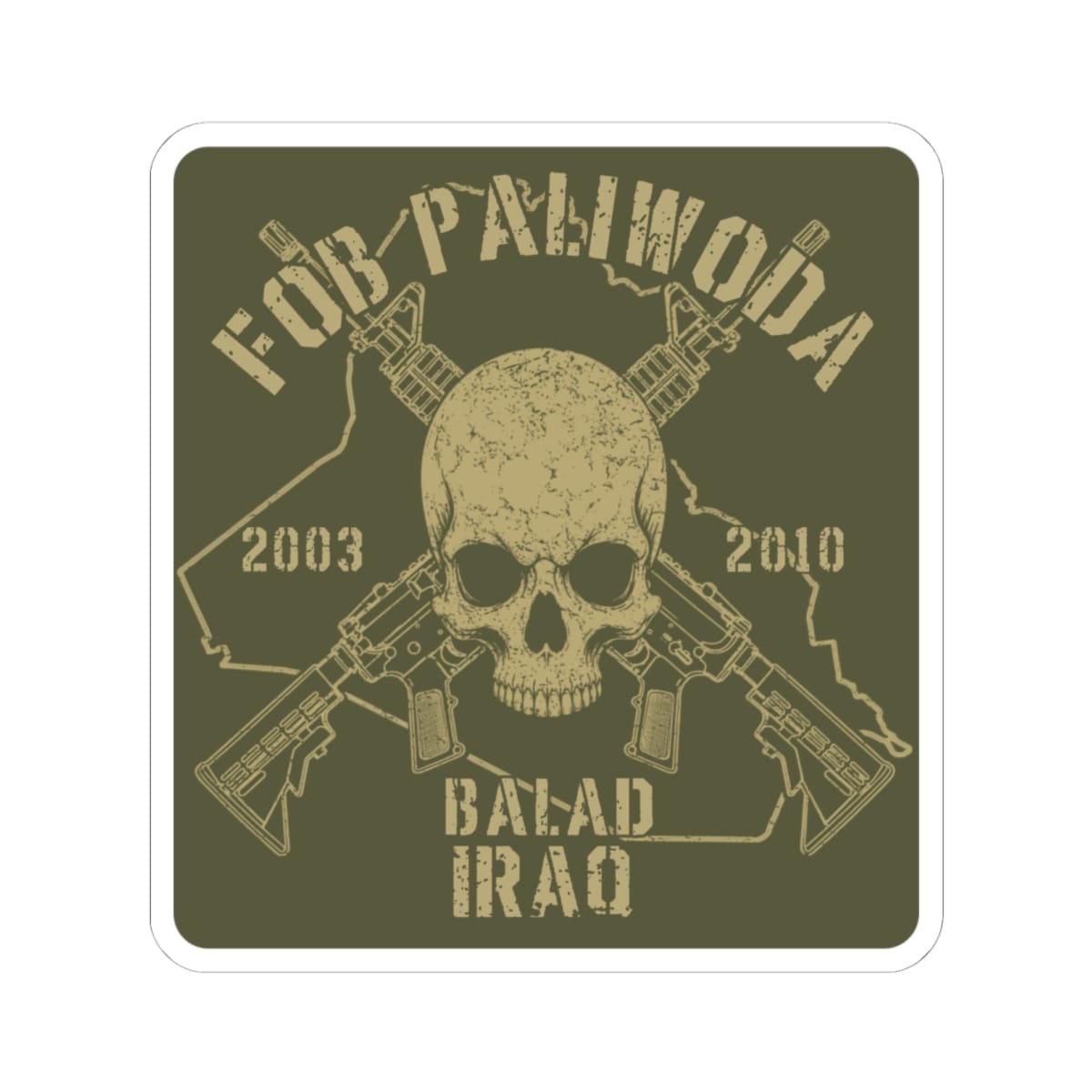 K-Factor Supply Co FOB Paliwoda - Skull & Carbines Sticker 6" × 6"