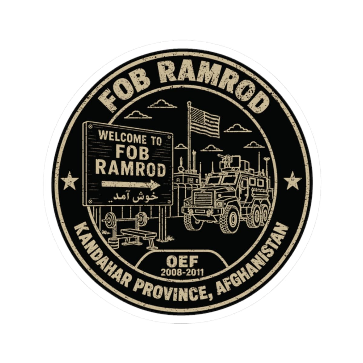 K-Factor Supply Co FOB Ramrod Icon Mk 2 Sticker 2" × 2"