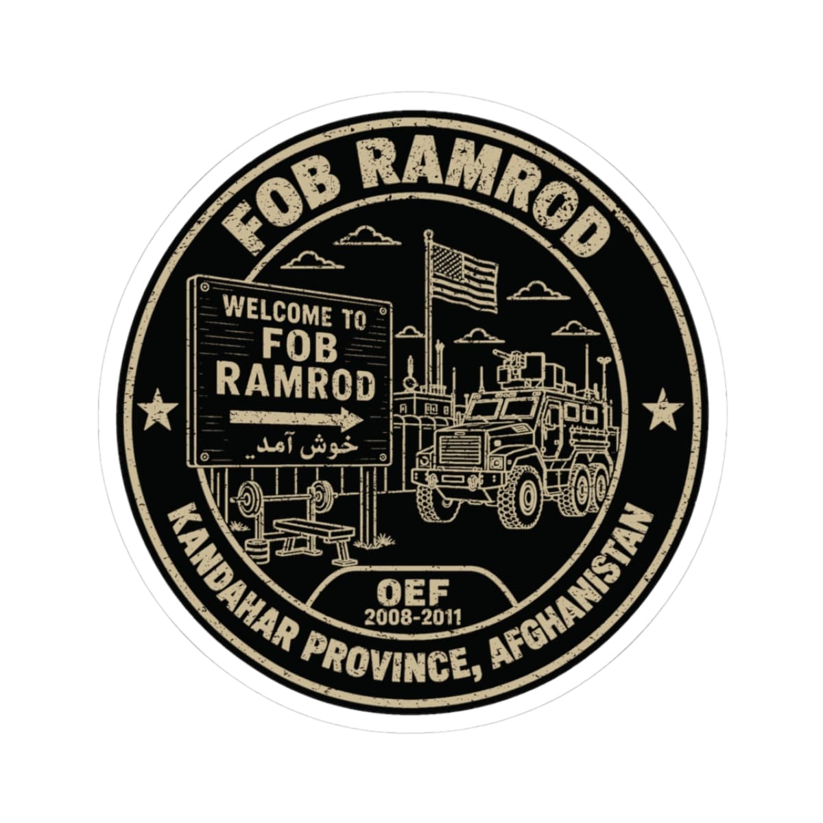 K-Factor Supply Co FOB Ramrod Icon Mk 2 Sticker 3" × 3"