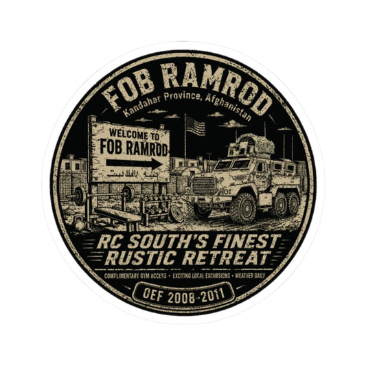 K-Factor Supply Co FOB Ramrod Rustic Retreat Sticker 2" × 2"