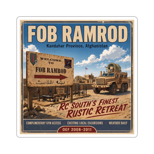 K-Factor Supply Co FOB Ramrod Travel Sticker 2" × 2"