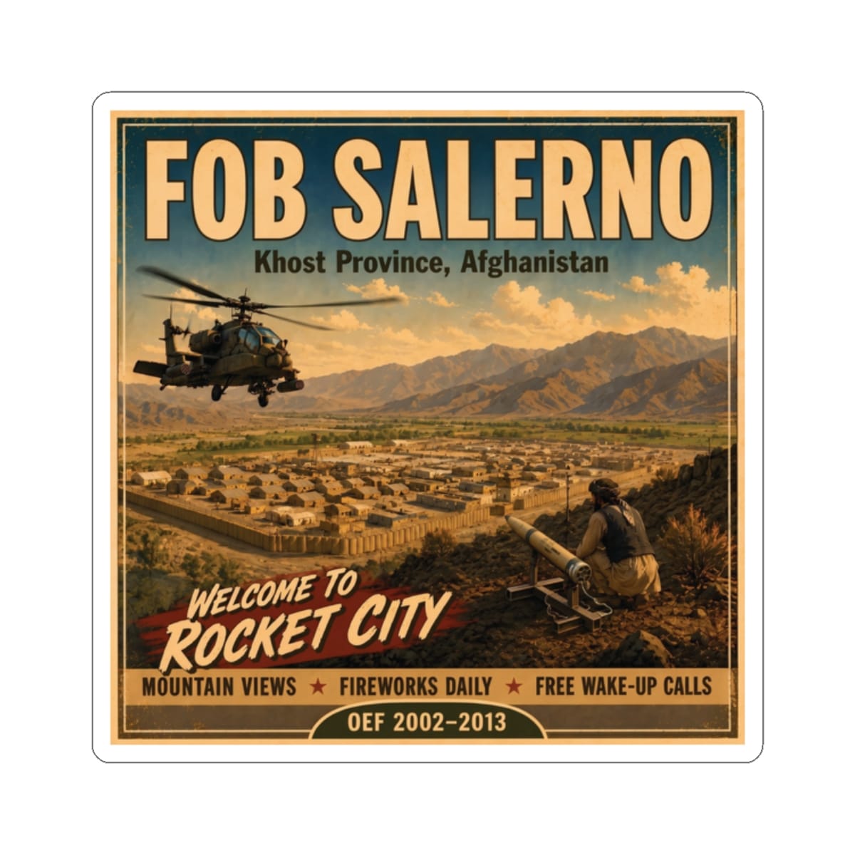 K-Factor Supply Co FOB Salerno Travel Sticker 2" × 2" / White