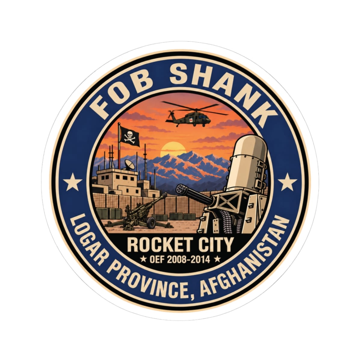 K-Factor Supply Co FOB Shank Icon Mk 1 Sticker 3" × 3"