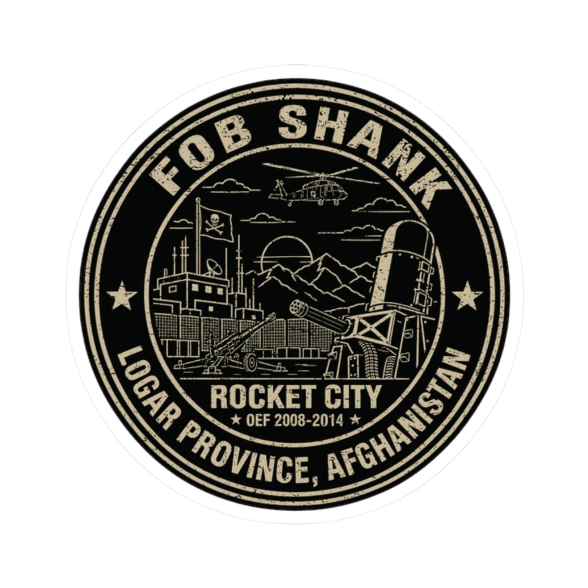 K-Factor Supply Co FOB Shank Icon Mk 2 Sticker 2" × 2" / White