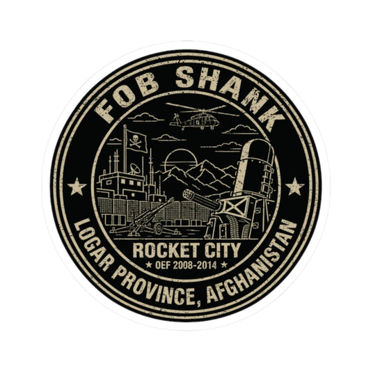K-Factor Supply Co FOB Shank Icon Mk 2 Sticker 2" × 2" / White