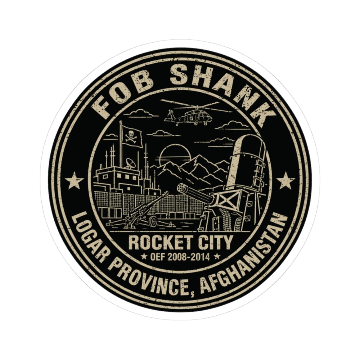K-Factor Supply Co FOB Shank Icon Mk 2 Sticker 3" × 3" / White