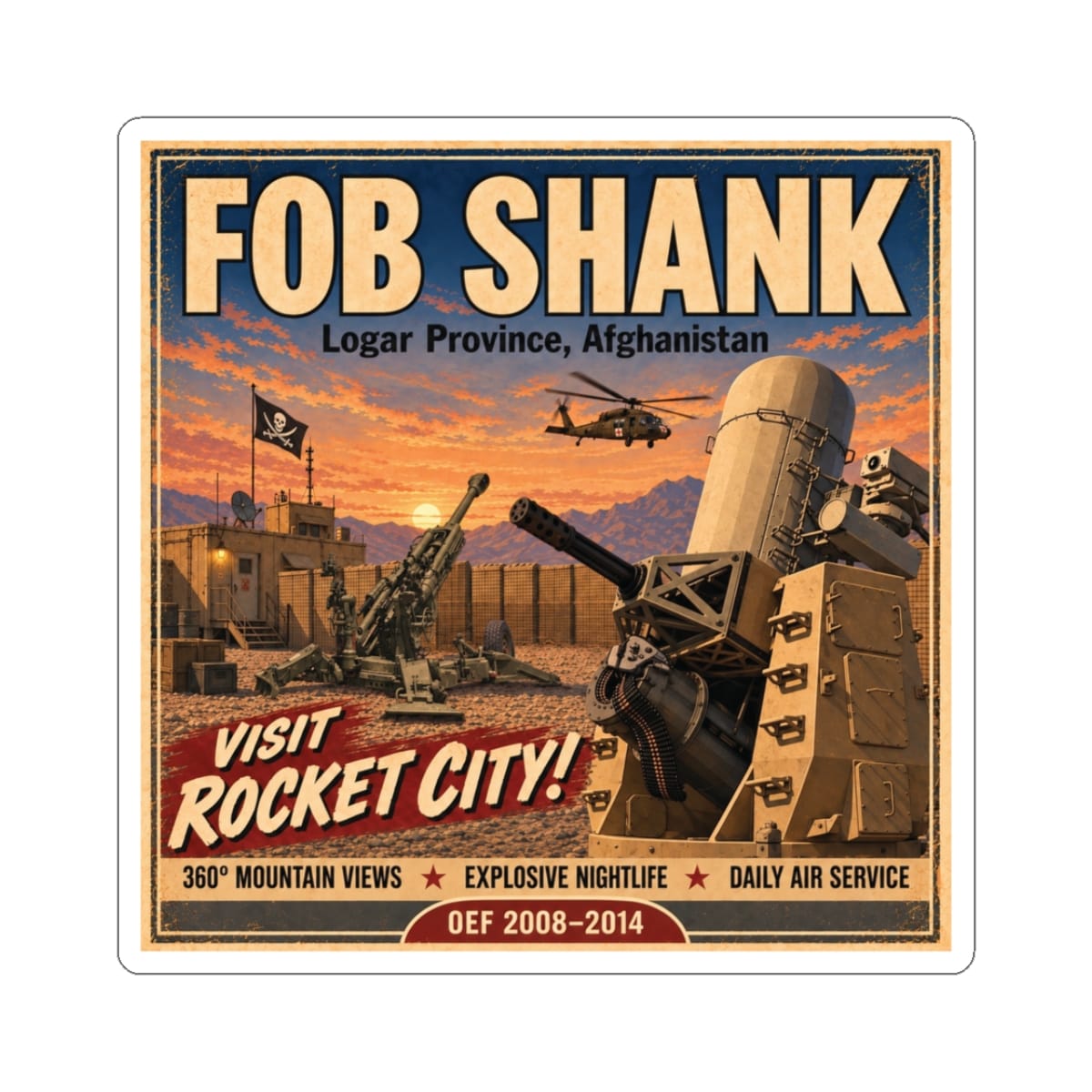 K-Factor Supply Co FOB Shank Travel Sticker 3" × 3"