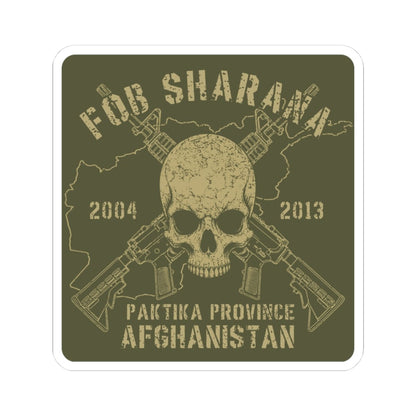 K-Factor Supply Co FOB Sharana - Skull & Carbines Sticker 3" × 3"