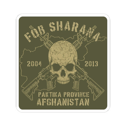 K-Factor Supply Co FOB Sharana - Skull & Carbines Sticker 4" × 4"