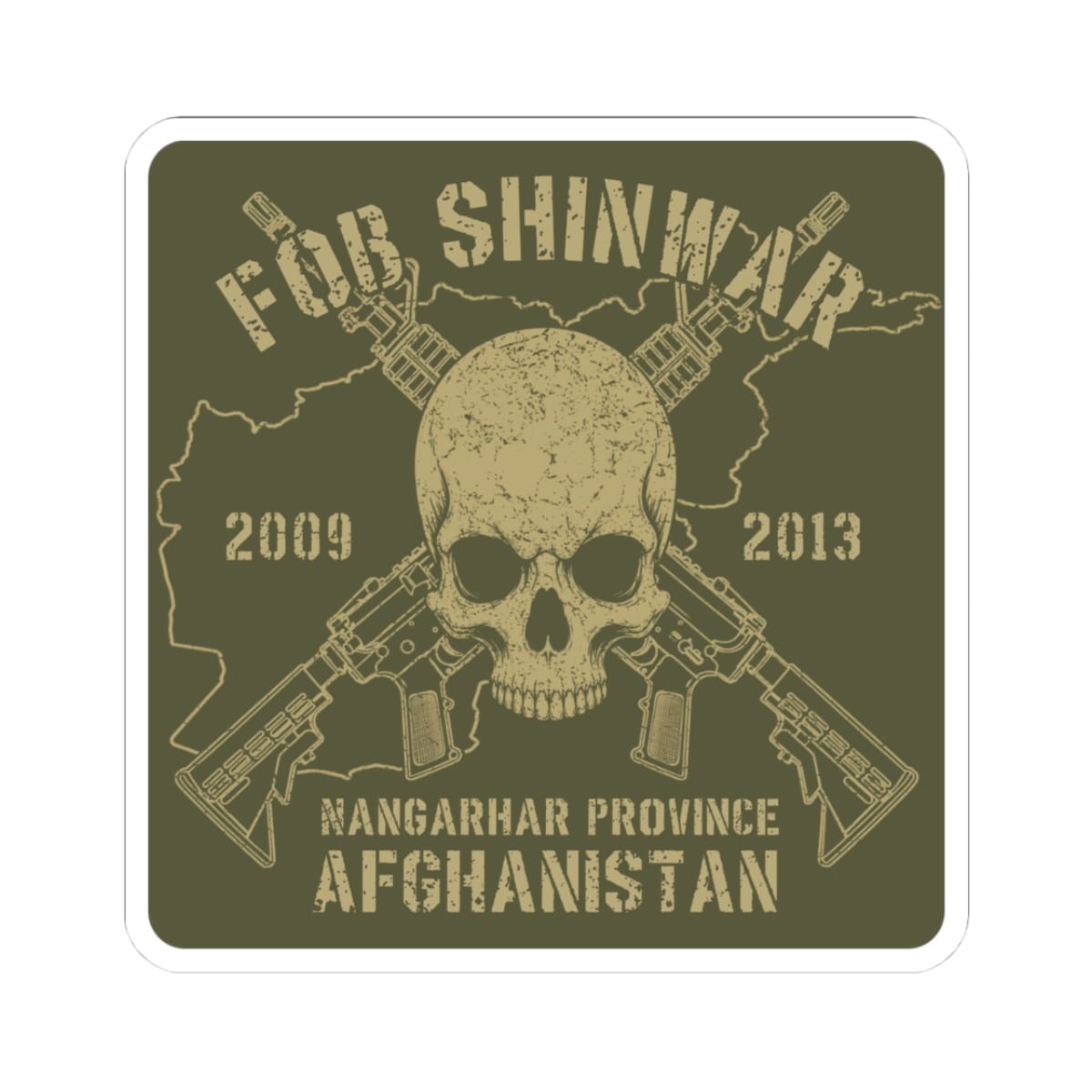 K-Factor Supply Co FOB Shinwar - Skull & Carbines Sticker 3" × 3"