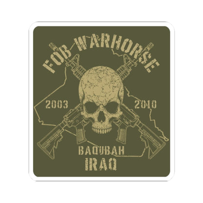 K-Factor Supply Co FOB Warhorse - Skull & Carbines Sticker 2" × 2"