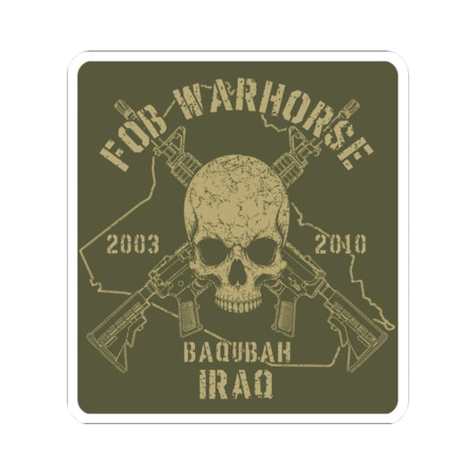 K-Factor Supply Co FOB Warhorse - Skull & Carbines Sticker 2" × 2"