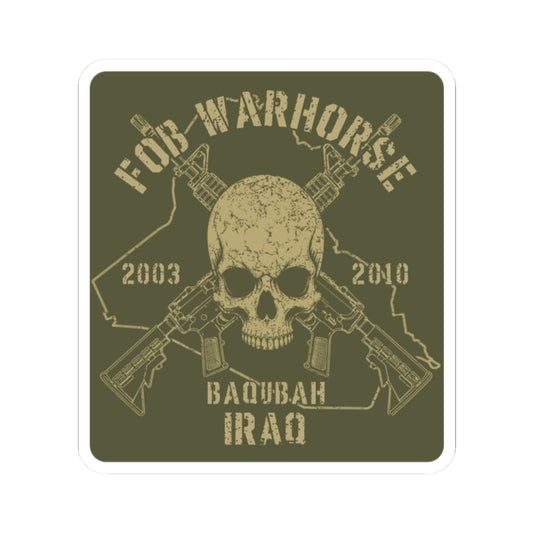 K-Factor Supply Co FOB Warhorse - Skull & Carbines Sticker 2" × 2"