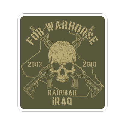 K-Factor Supply Co FOB Warhorse - Skull & Carbines Sticker 3" × 3"