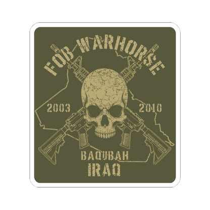 K-Factor Supply Co FOB Warhorse - Skull & Carbines Sticker 4" × 4"