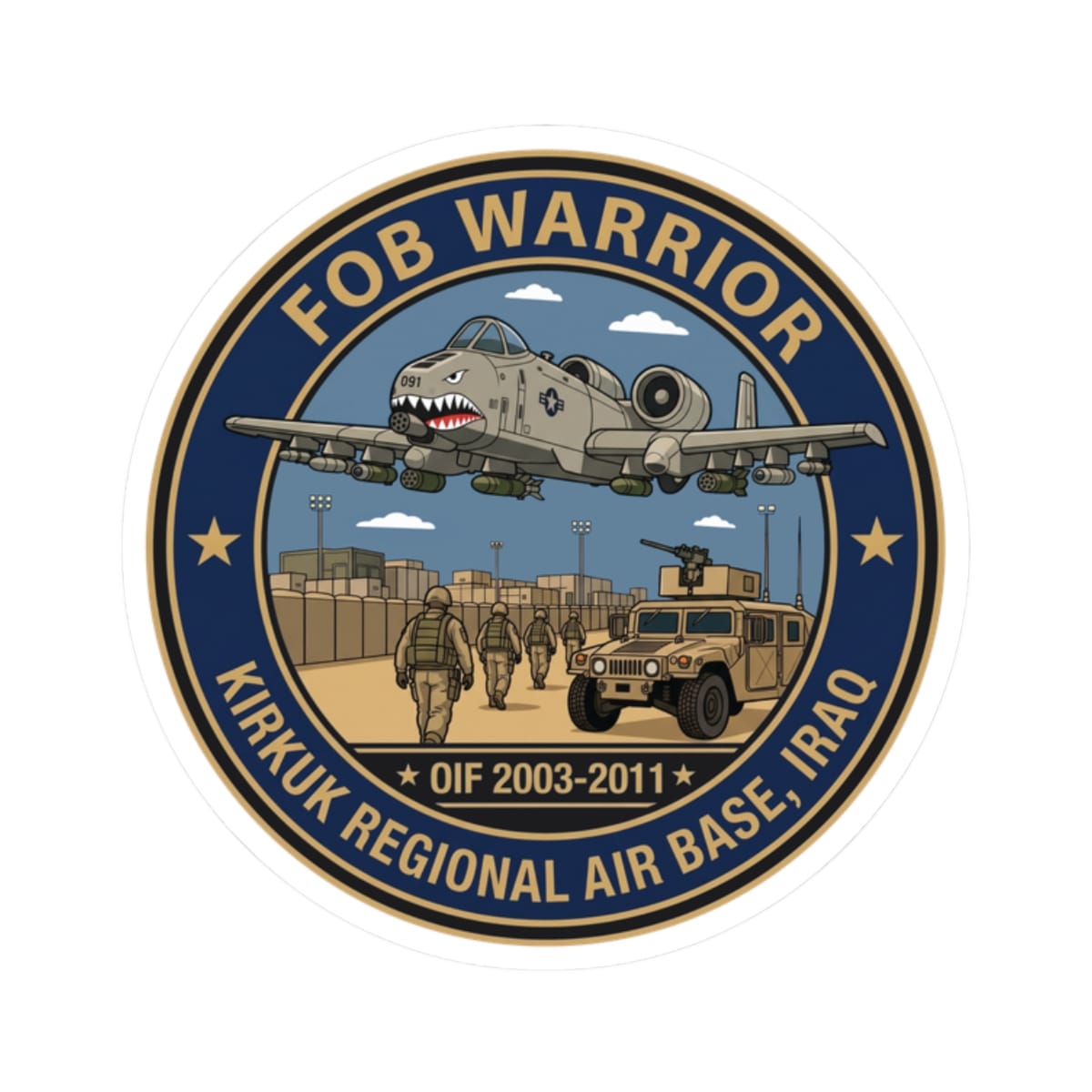 K-Factor Supply Co FOB Warrior (Kirkuk) Icon Mk 1 Sticker 2" × 2"