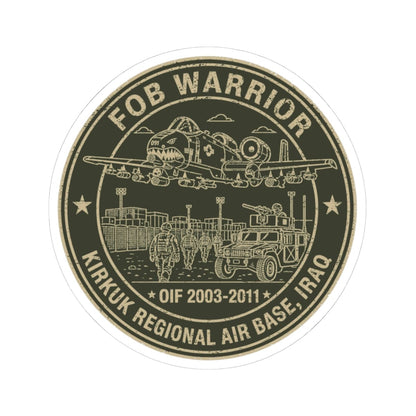 K-Factor Supply Co FOB Warrior (Kirkuk) Icon Mk 2 Sticker 3" × 3"