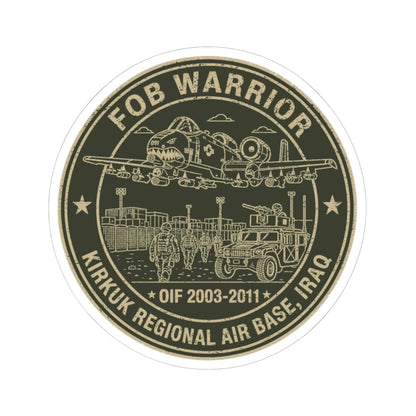 K-Factor Supply Co FOB Warrior (Kirkuk) Icon Mk 2 Sticker 6" × 6"