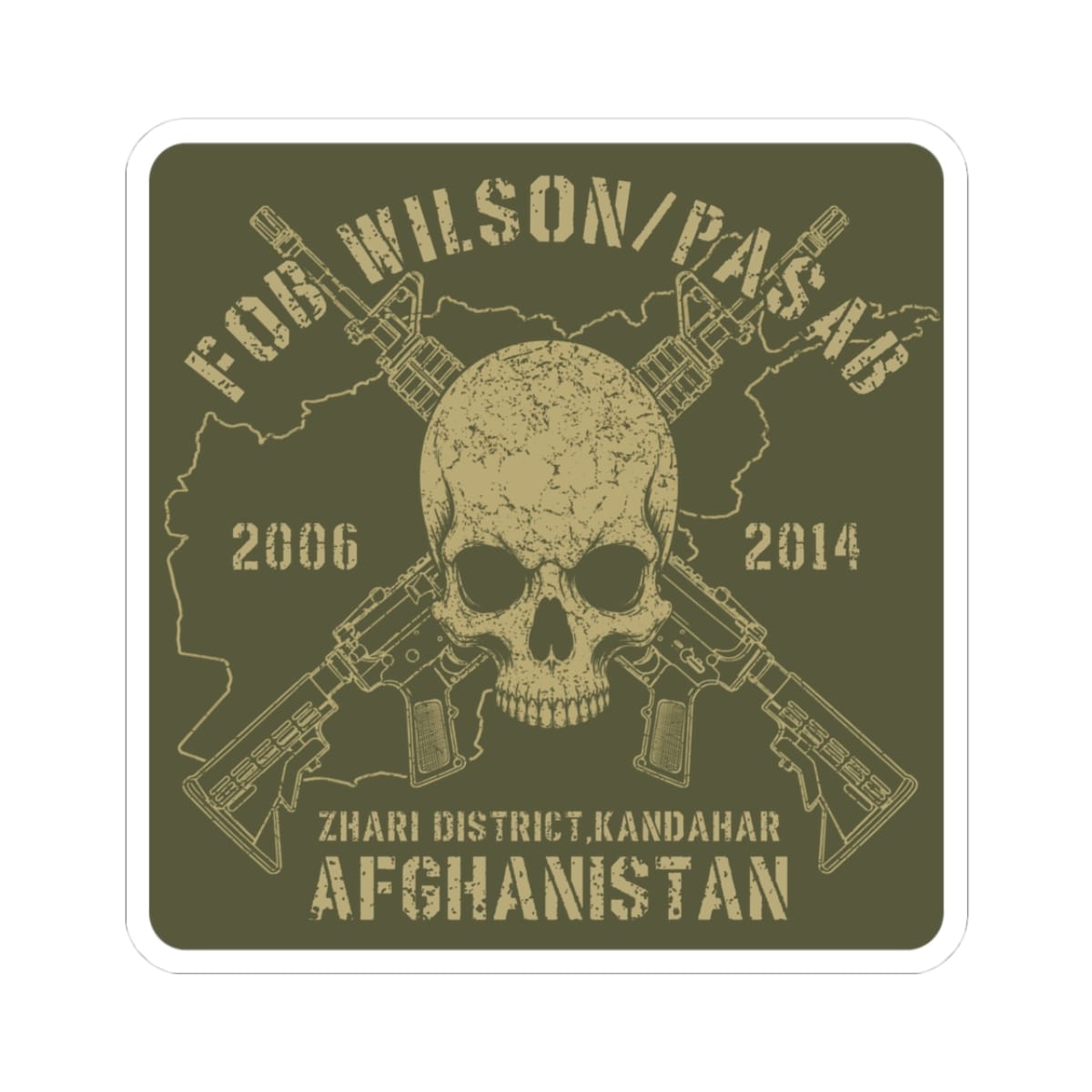 K-Factor Supply Co FOB Wilson - Skulls & Carbines Sticker 3" × 3"