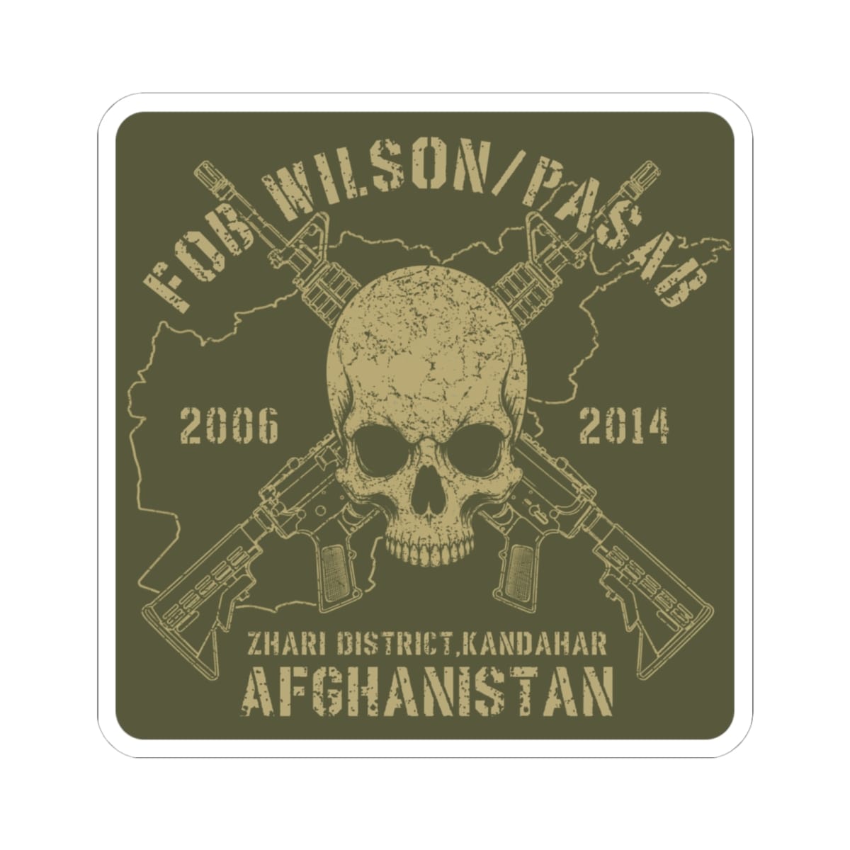 K-Factor Supply Co FOB Wilson - Skulls & Carbines Sticker 6" × 6"