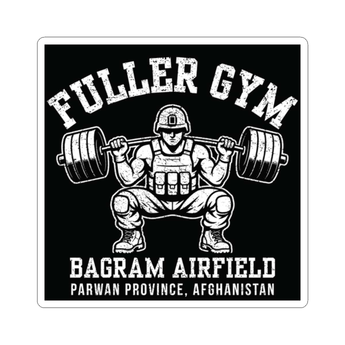 K-Factor Supply Co Fuller Gym Mk 1 Sticker 2" × 2" / White