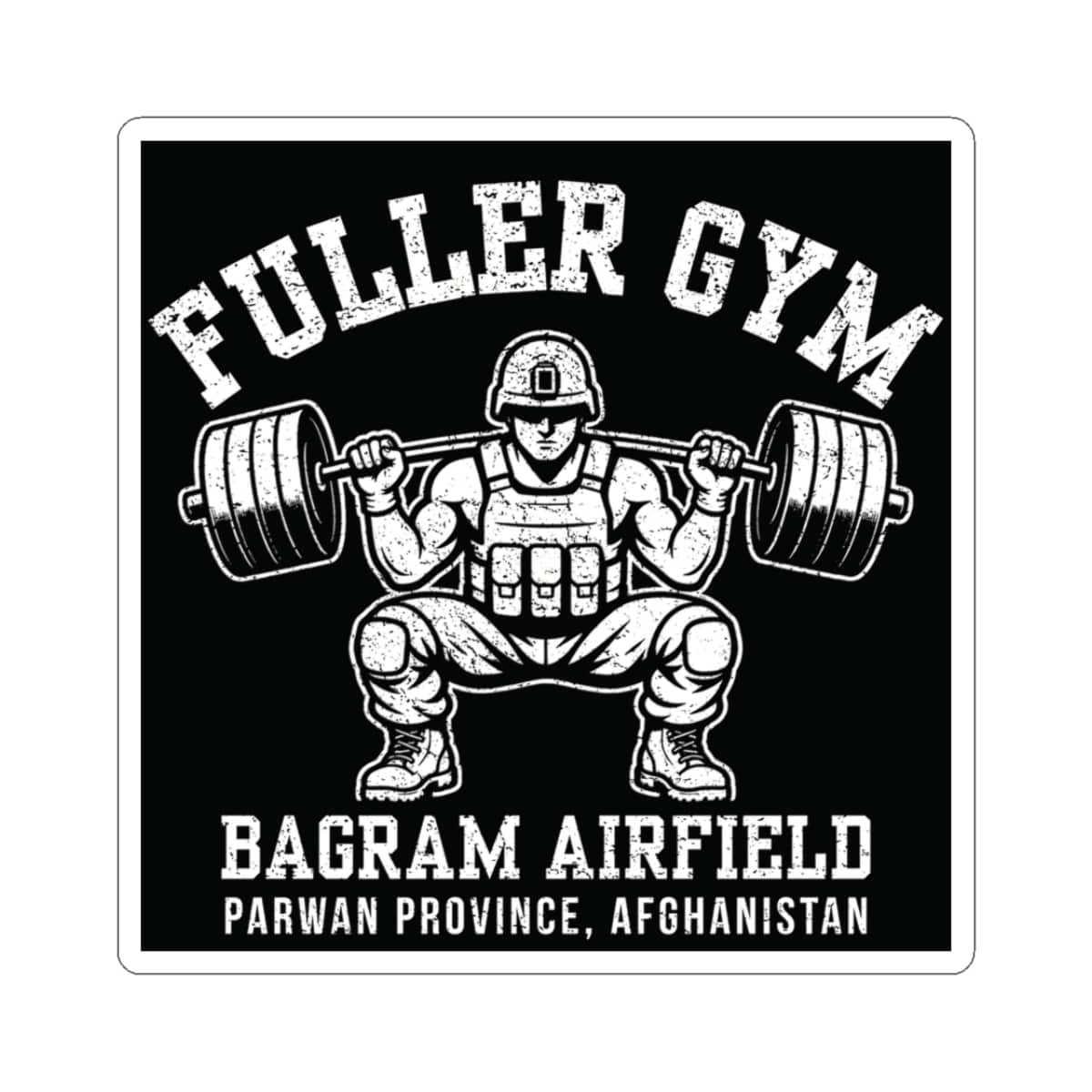 K-Factor Supply Co Fuller Gym Mk 1 Sticker 3" × 3" / White